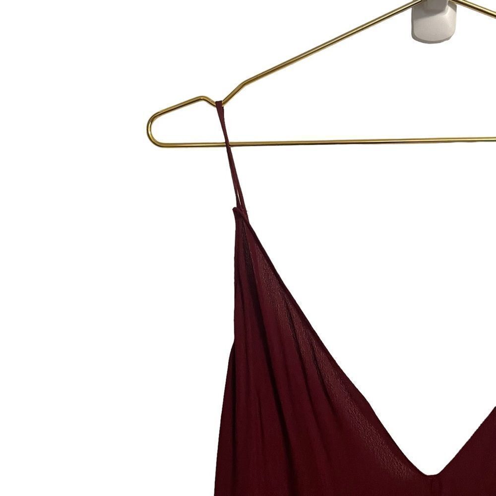 Reformation Burgandy Double V Maxi Slip Dress Size Large - Picture 3 of 11